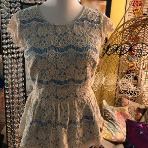 Lace peplum top